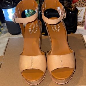 Kork-Ease Women's Beige Ankle Strap Sandals